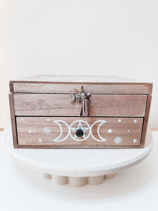Triple Moon Square Jewellery Box