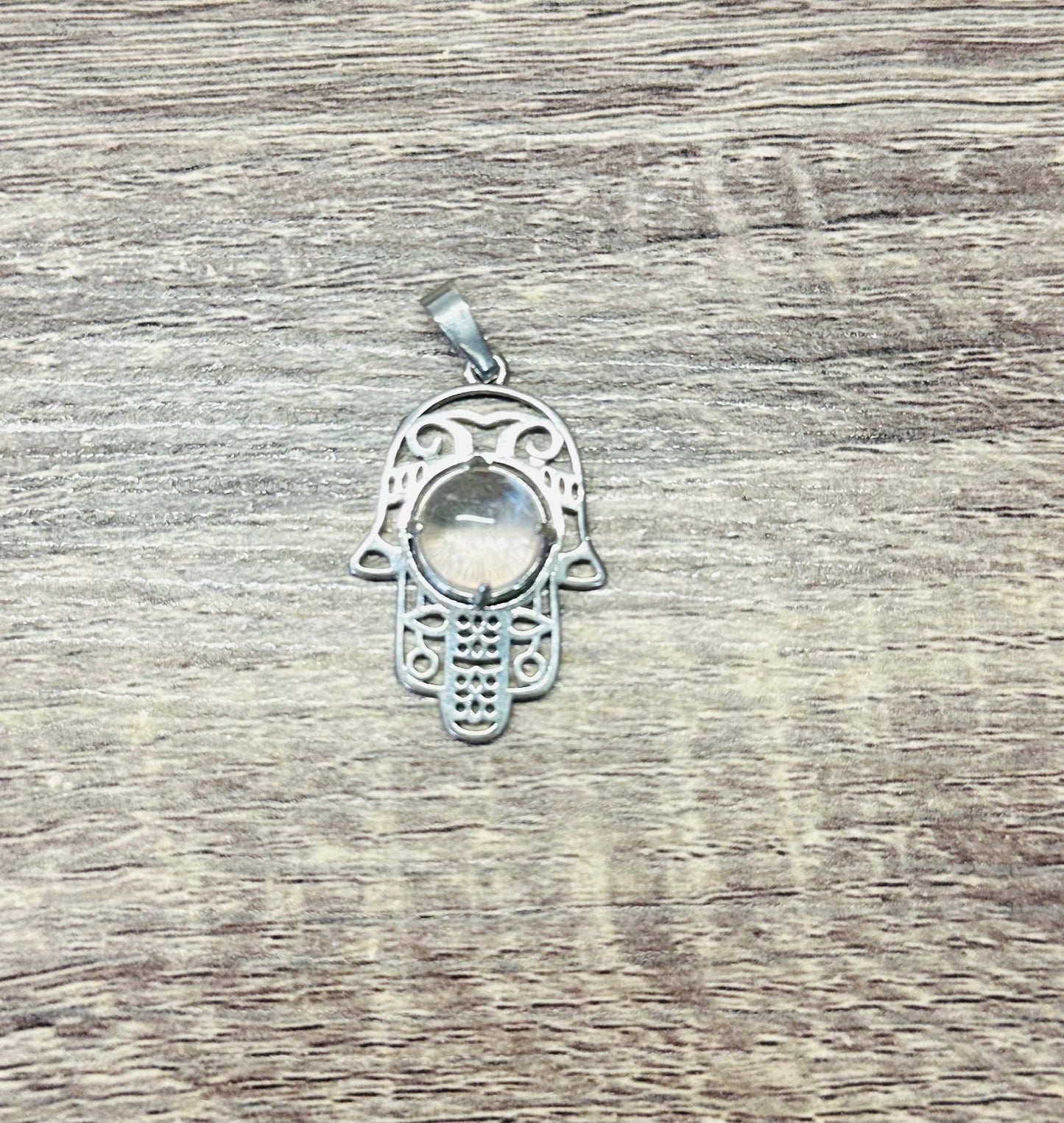 Clear Quartz Hamsa Hand