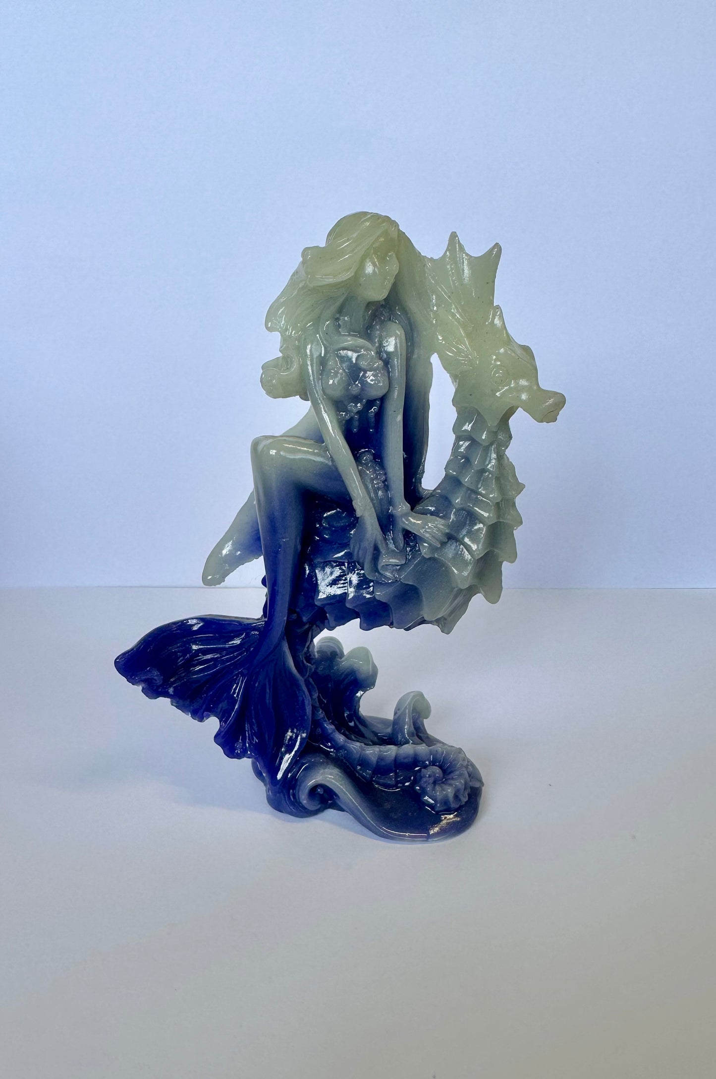 Luminous Mermaid with Seahorse - Blue