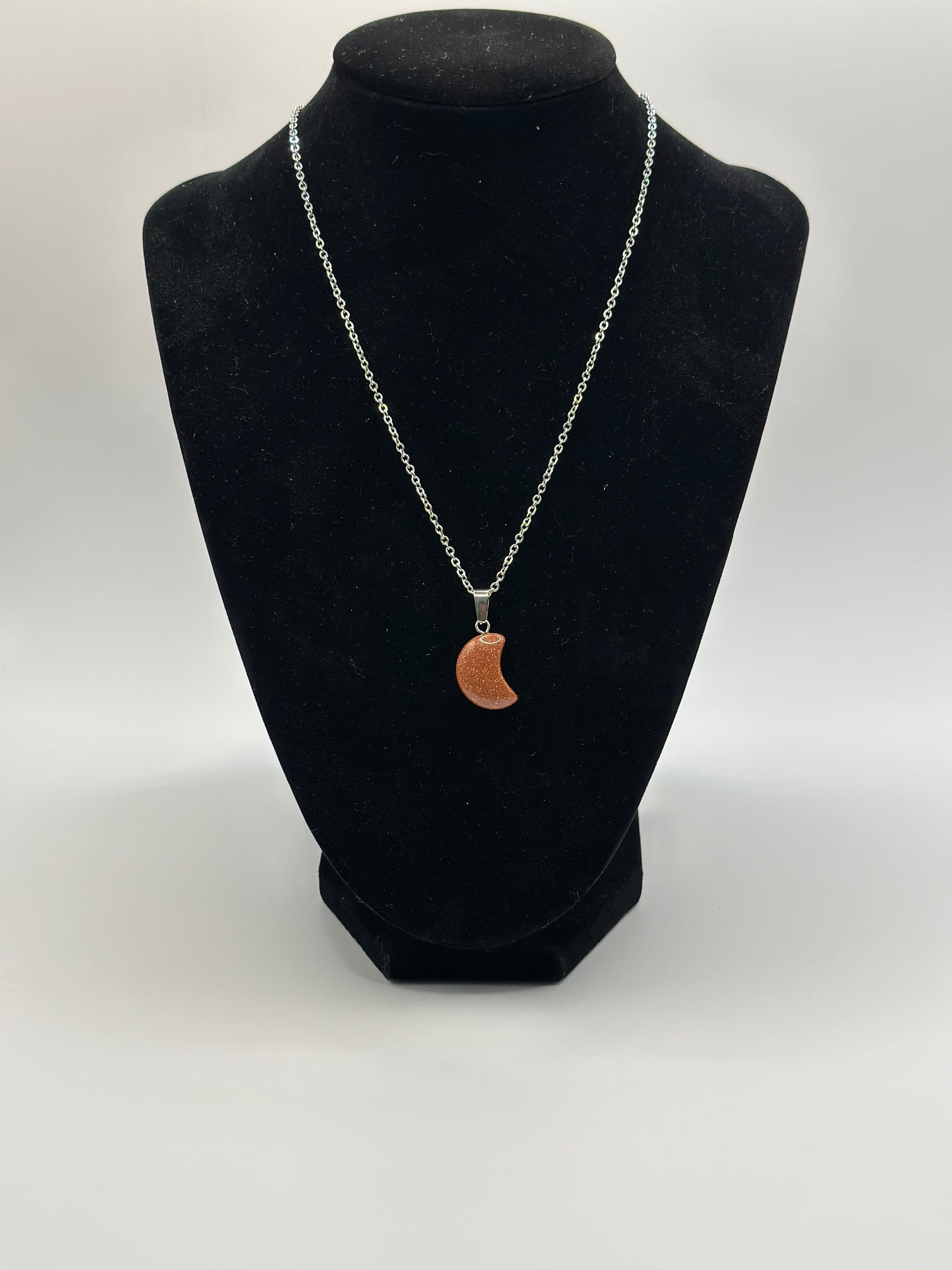 Golden Sandstone Crystal Moon Necklace