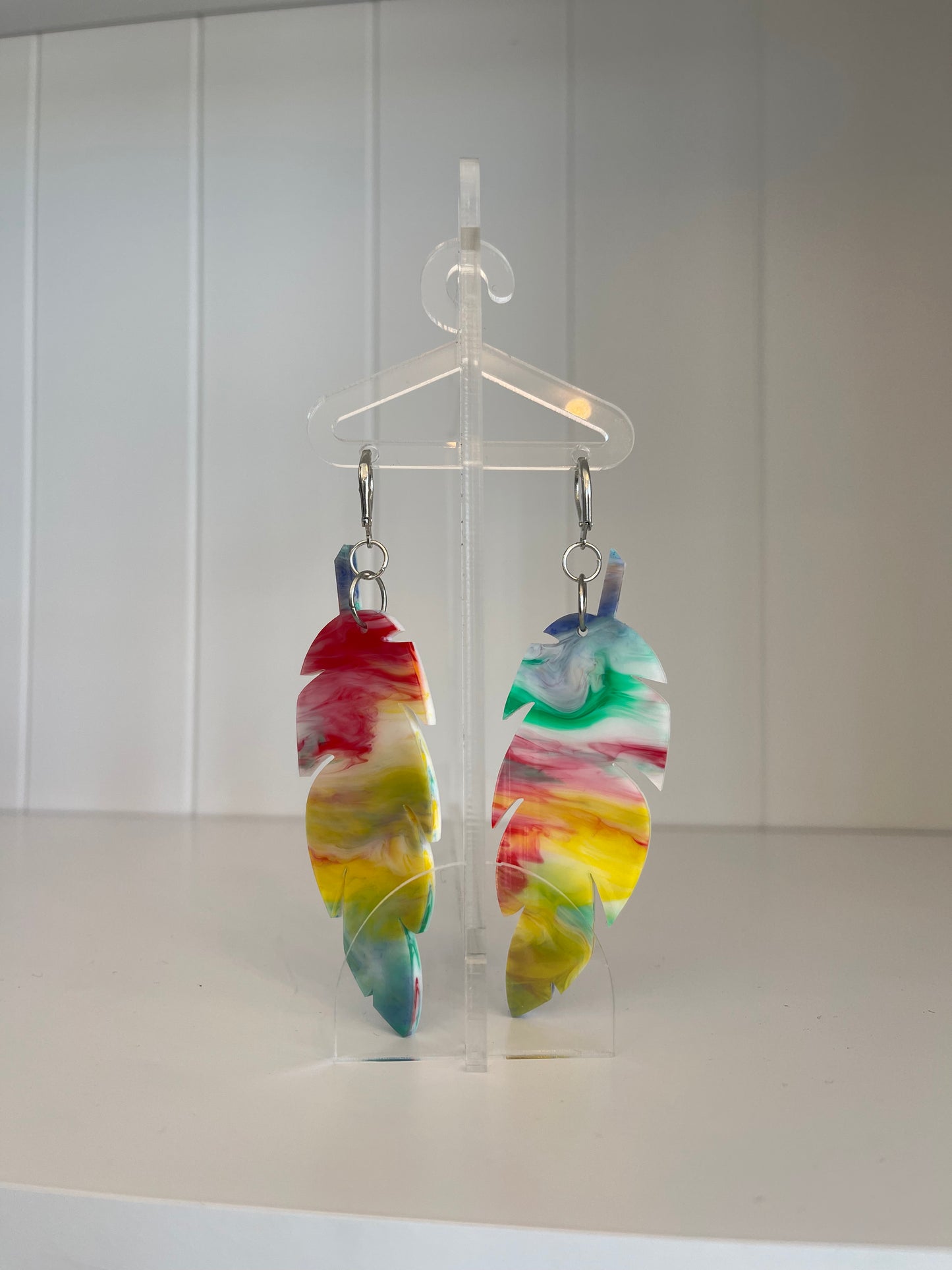 Feather Earrings Coloured