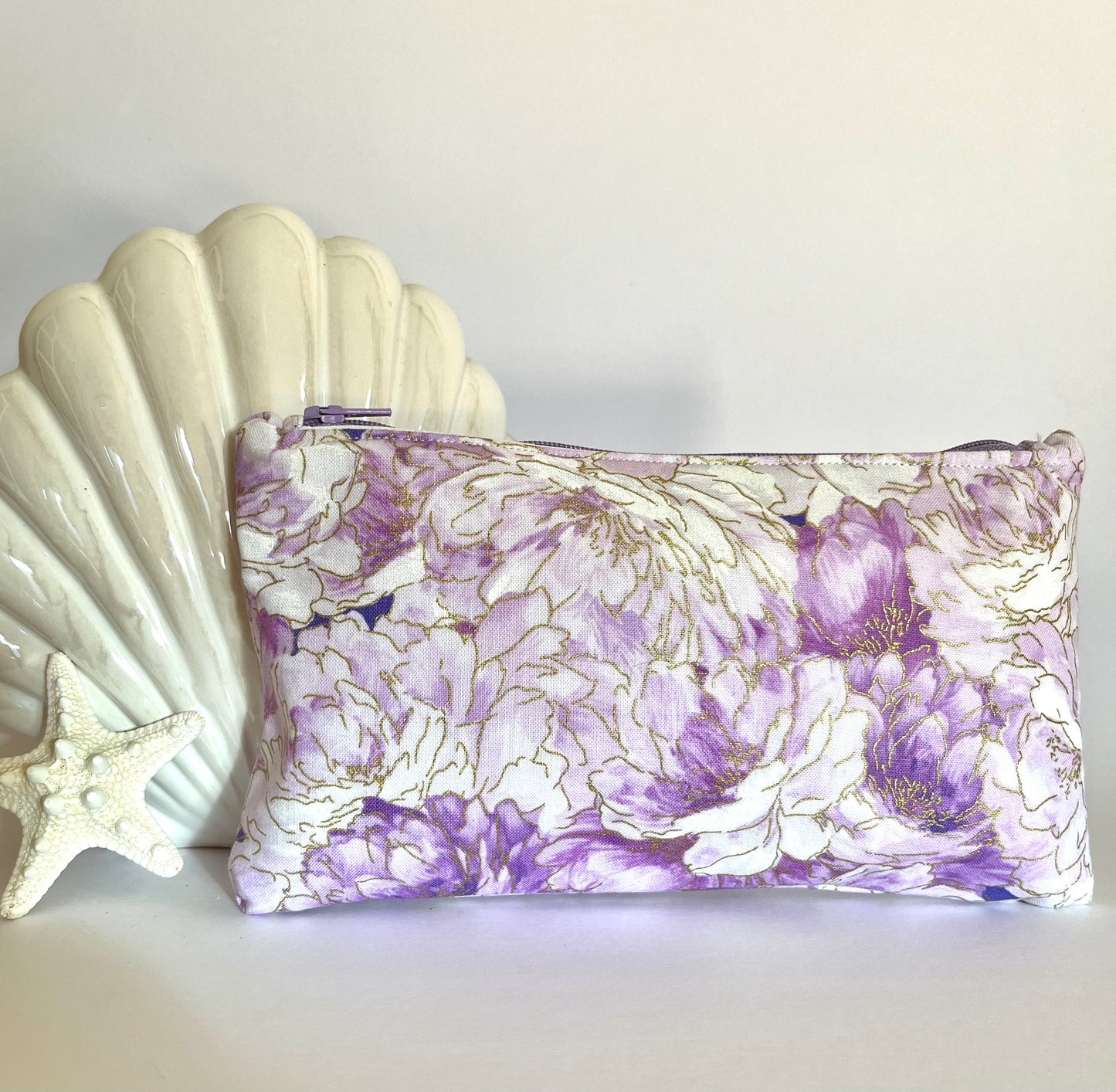 Purple Flowers - Zipper Pouch