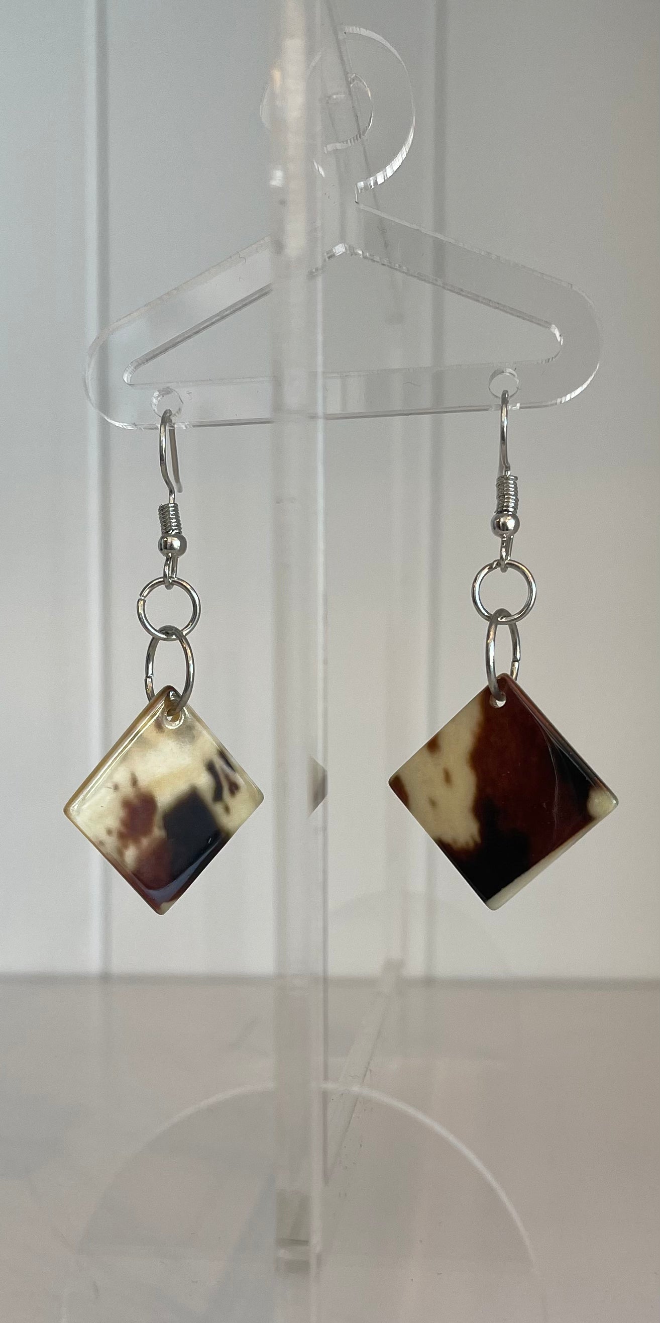 Cow Print Diamond Shell Earring
