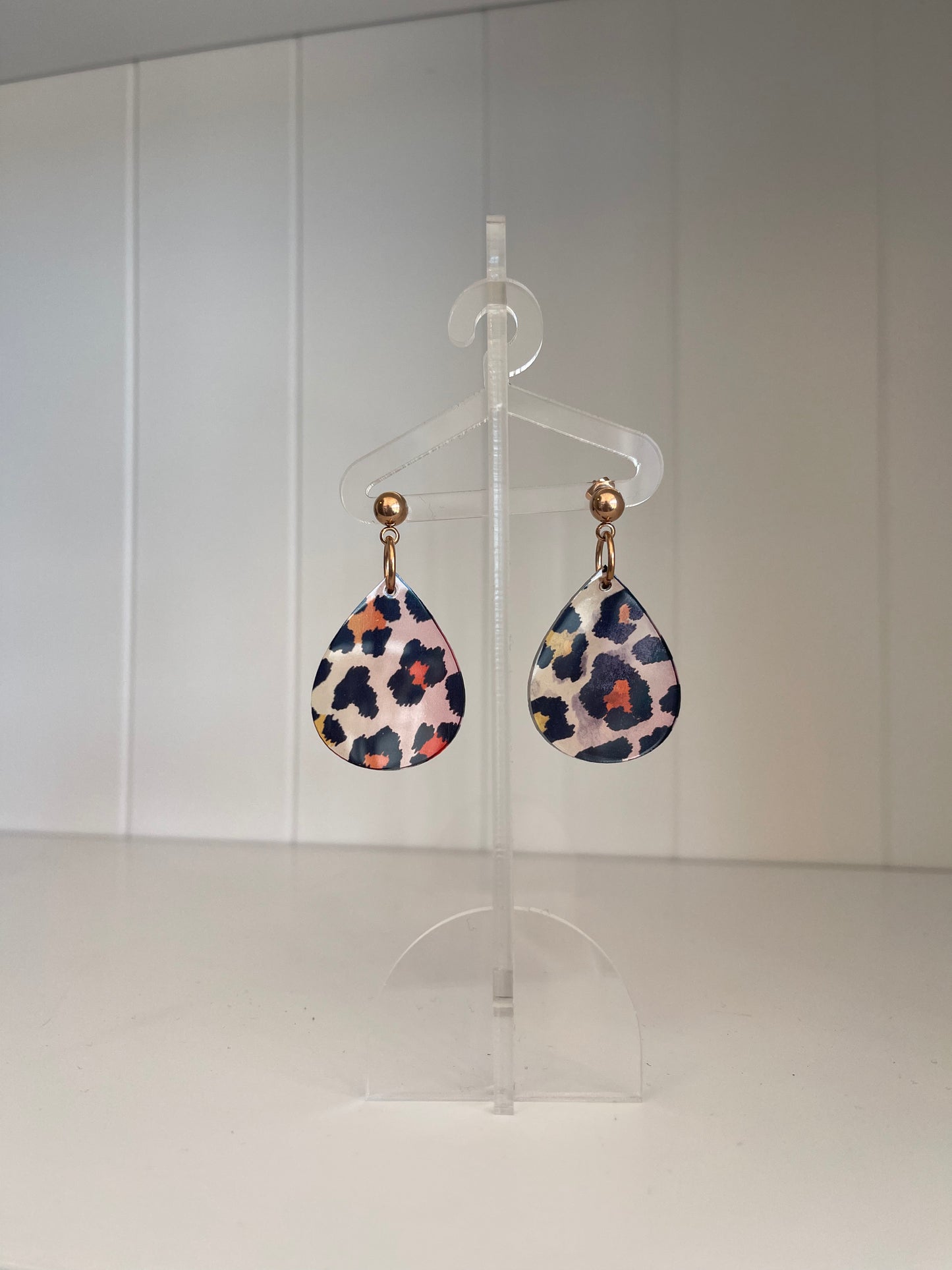 Distressed Leopard Print Earrings