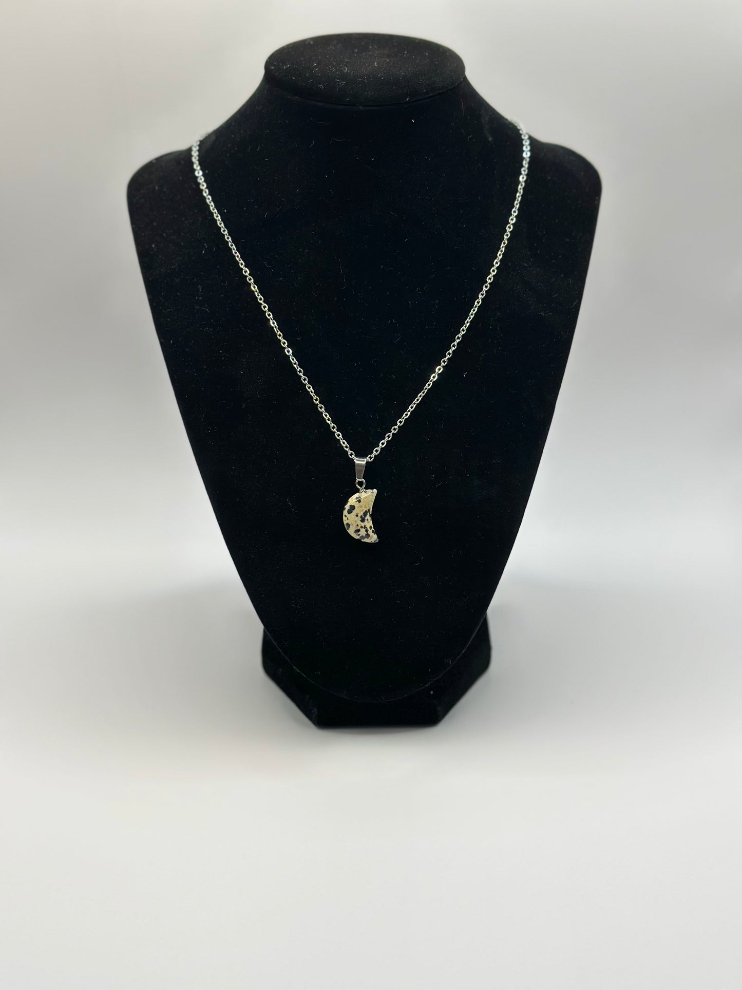 Dalmatian Crystal Moon Necklace