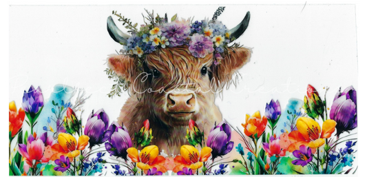 HIGHLAND COWS - #030 - Floral Highland