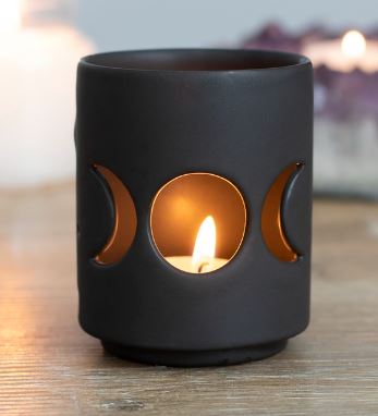 Black Triple Moon Tealight Holder