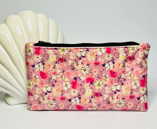 Pink Flowers - Zipper Pouch