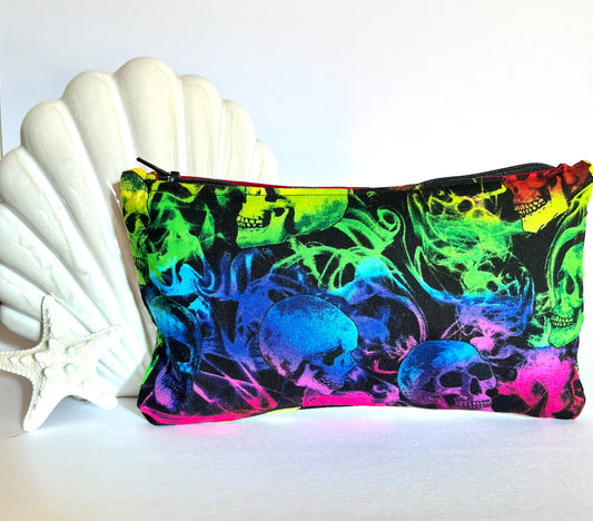 Rainbow Skulls - Zipper Pouch