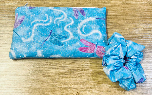 Dragonfly - Zipper Pouch & Scrunchie Set