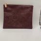 Burgundy Embossed Faux Leather Clutch