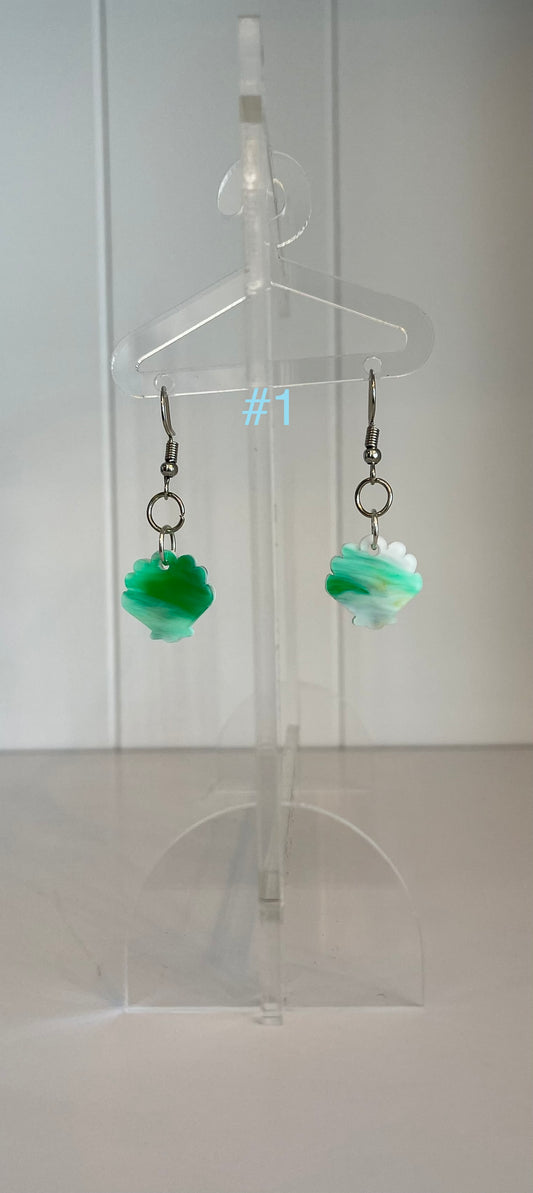 Fan Shell Acrylic Hook Earrings