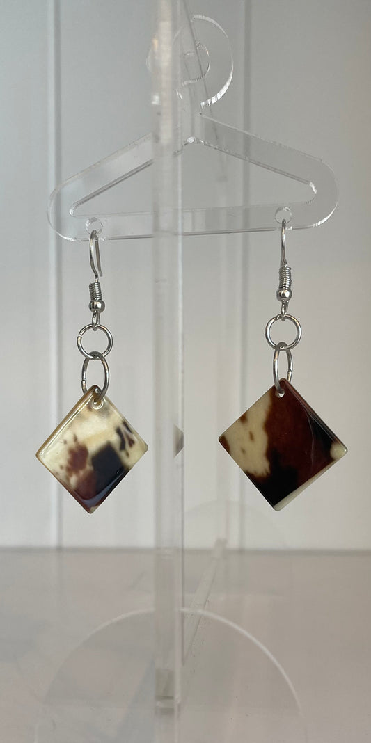 Cow Print Diamond Shell Earring