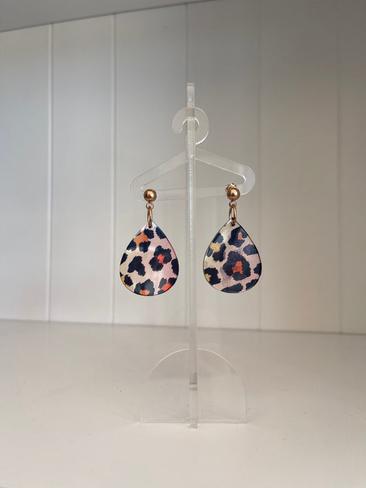Distressed Leopard Print  Earrings