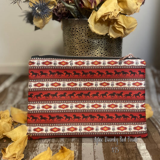 Aztec Brumby Red Pouch