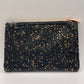 Black/Rose Gold Faux Leather Pouch