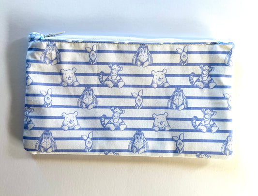 Winnie the Pooh - Blue & White - Zipper Pouch