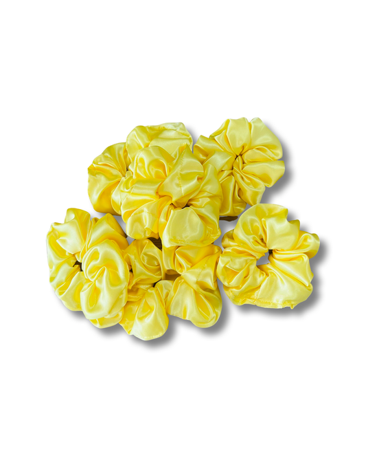 Yellow Satin Scrunchie