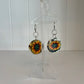 Sunflower Teal Jewel Shell Earrings